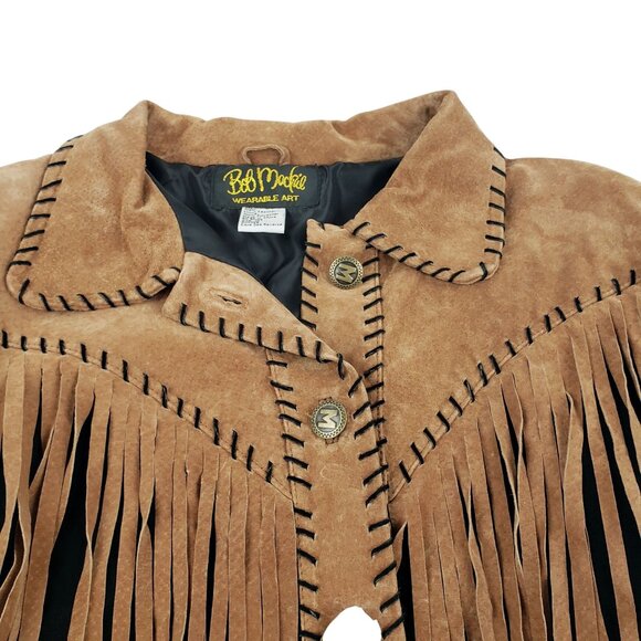 Bob Mackie Wearable Art Fringed Leather Jacket Western Size Medium Women NWOT - Picture 3 of 8